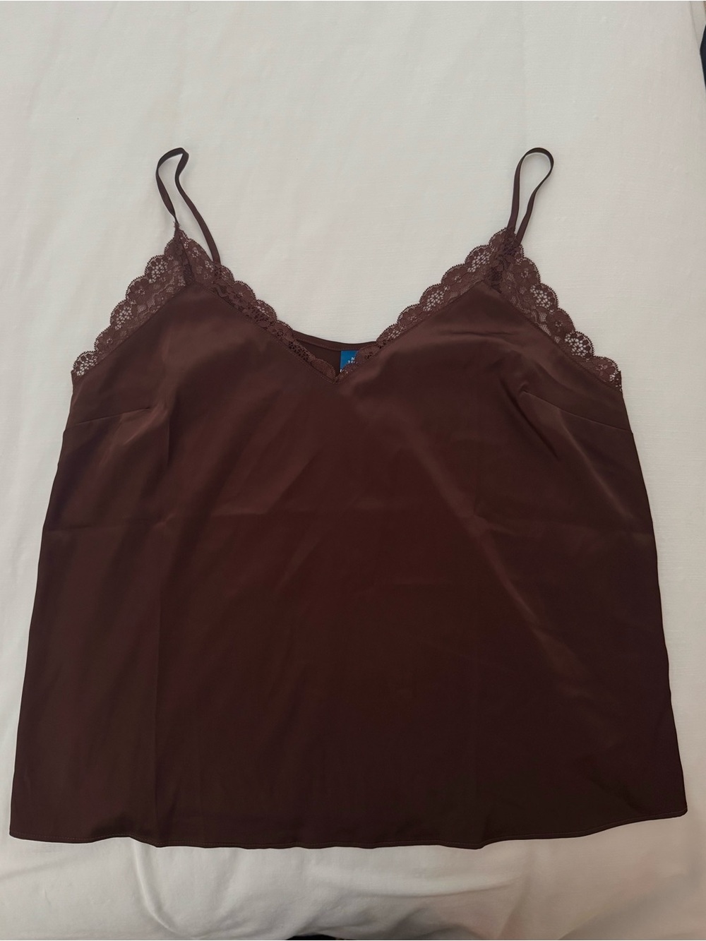 Old Navy Brown Satin Lace-Trim Cami